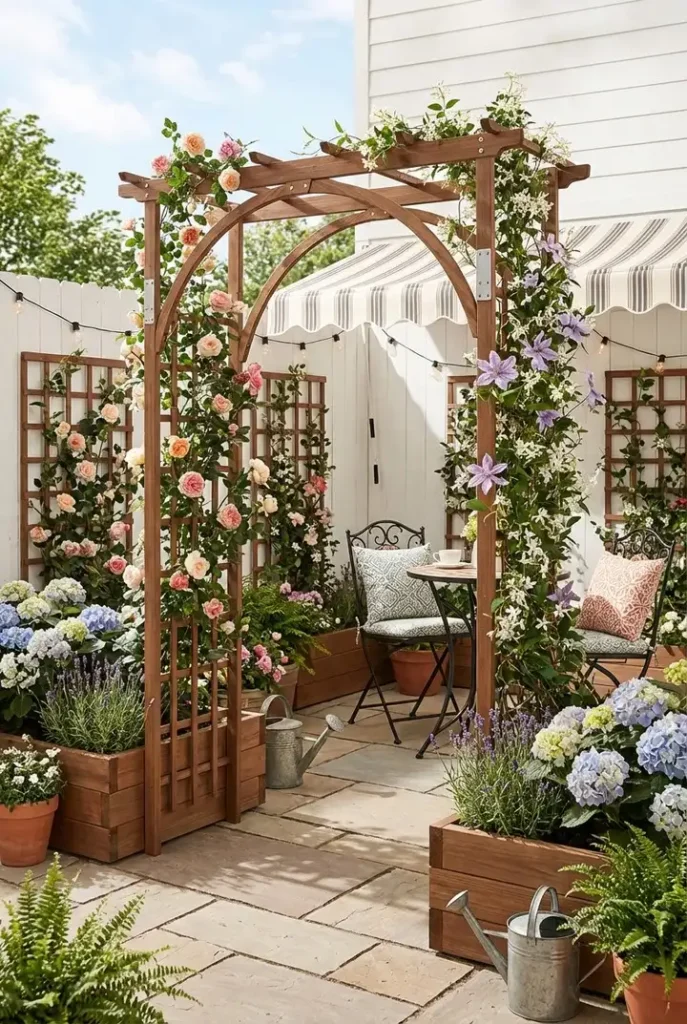 Elegant Garden Arbor Seating Nook
