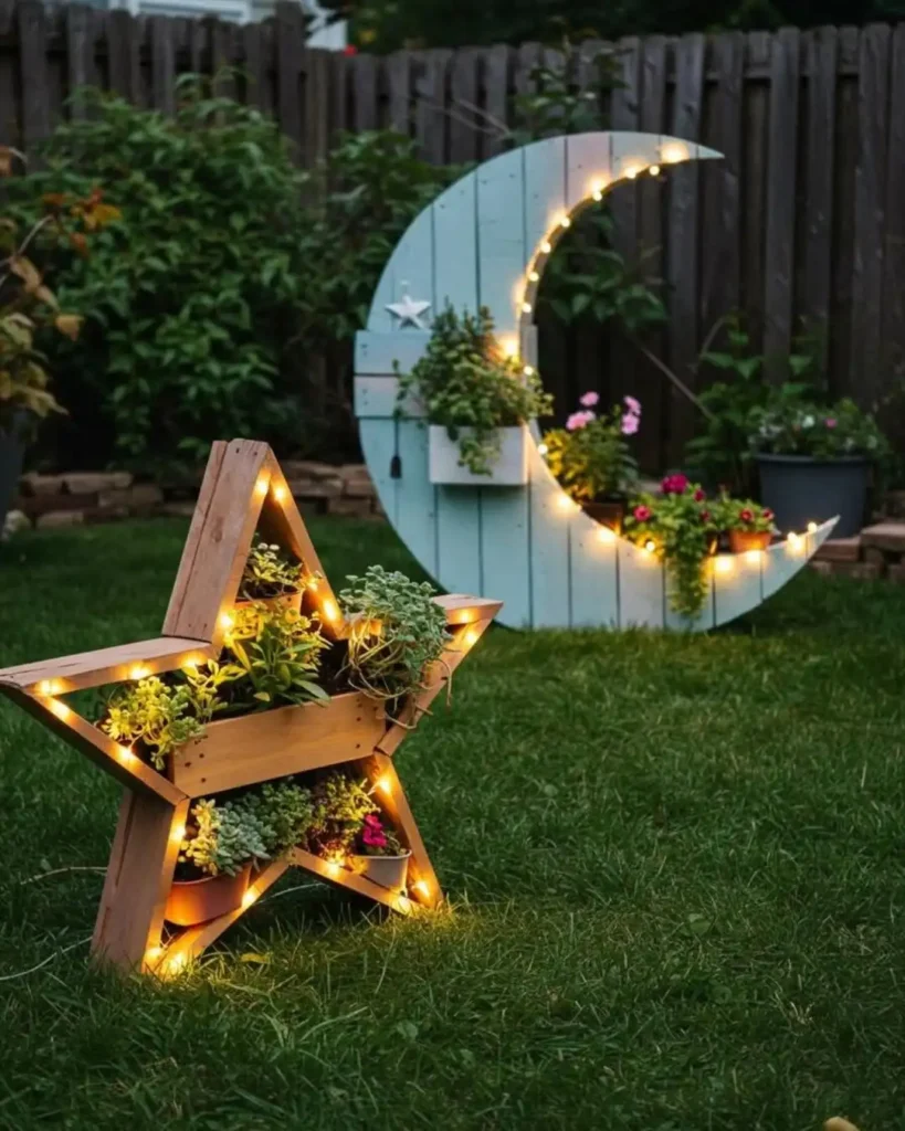 Magical Moon and Star Garden Lights