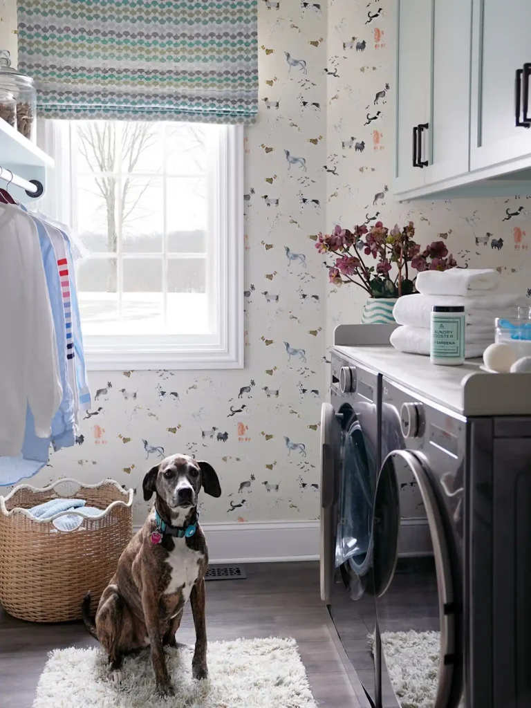 Playful Pet Inspired Wallpaper with Light and Airy Charm