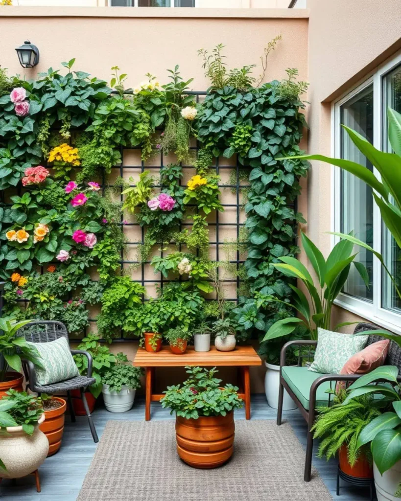 Vibrant Living Wall Garden Lounge