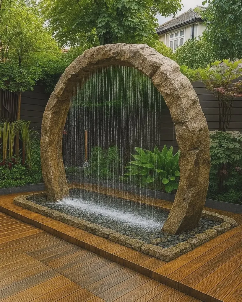 Modern Stone Water Feature Sculpture