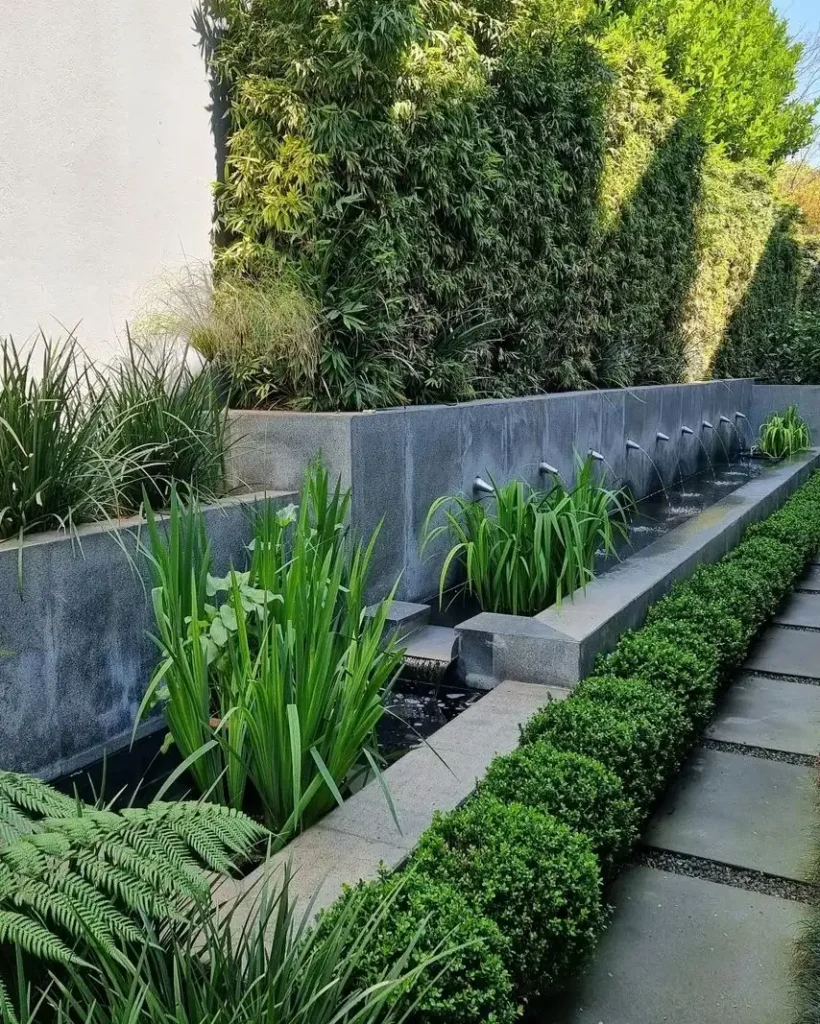 Contemporary Water Feature Garden Path
