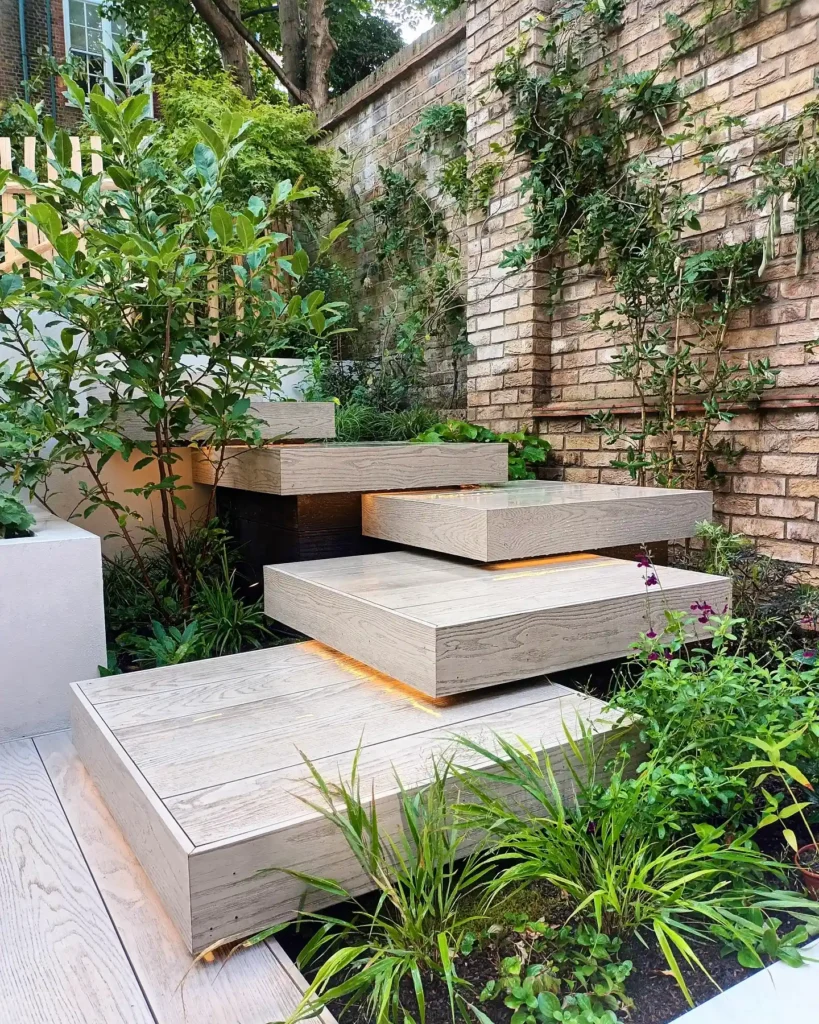 Floating Modern Steps with Hidden Lighting