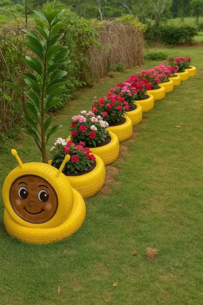 Creative Tire Planter Garden Border