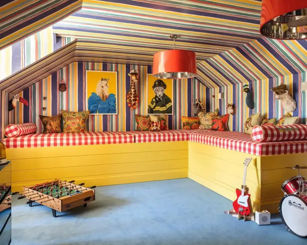 Bold Patterned Attic Play Lounge