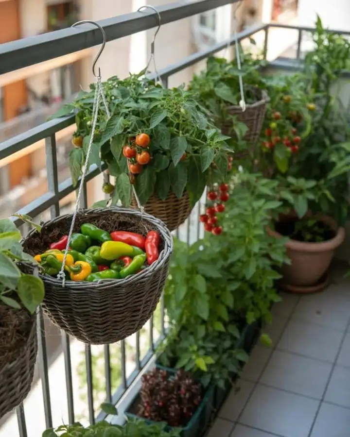 Balcony Vegetable Basket Garden