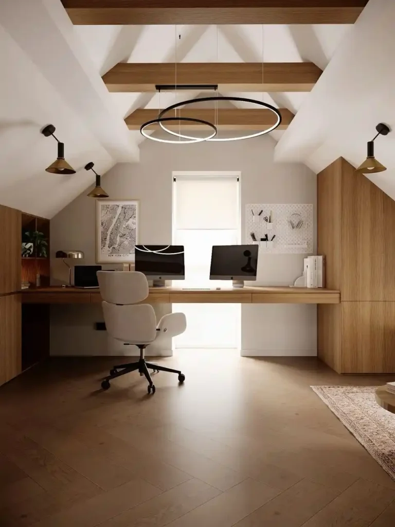 Spacious Attic Office with Creative Studio Vibe