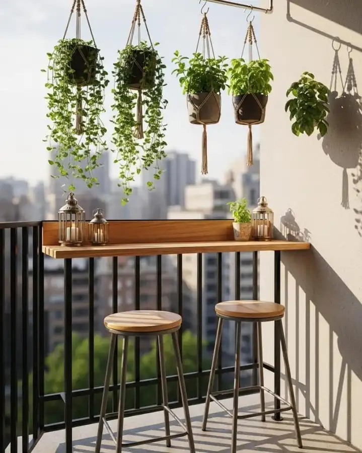 Minimal Balcony Bar Garden Setup