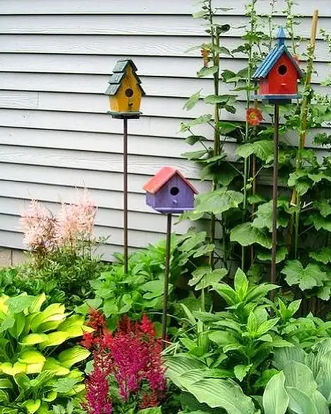 Colorful Birdhouse Garden Decor