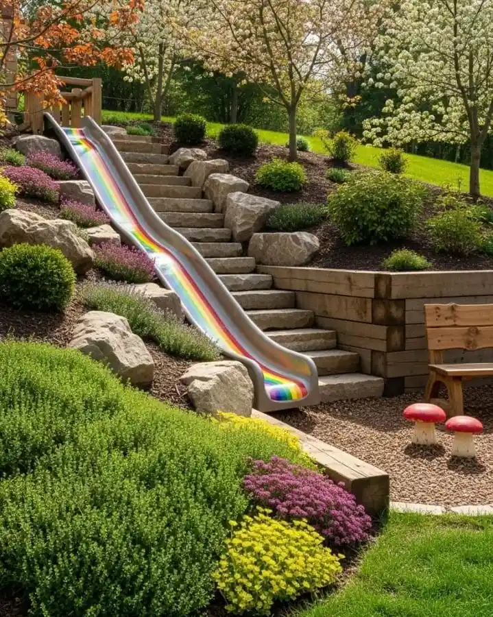 Family Friendly Slope with Built In Slide