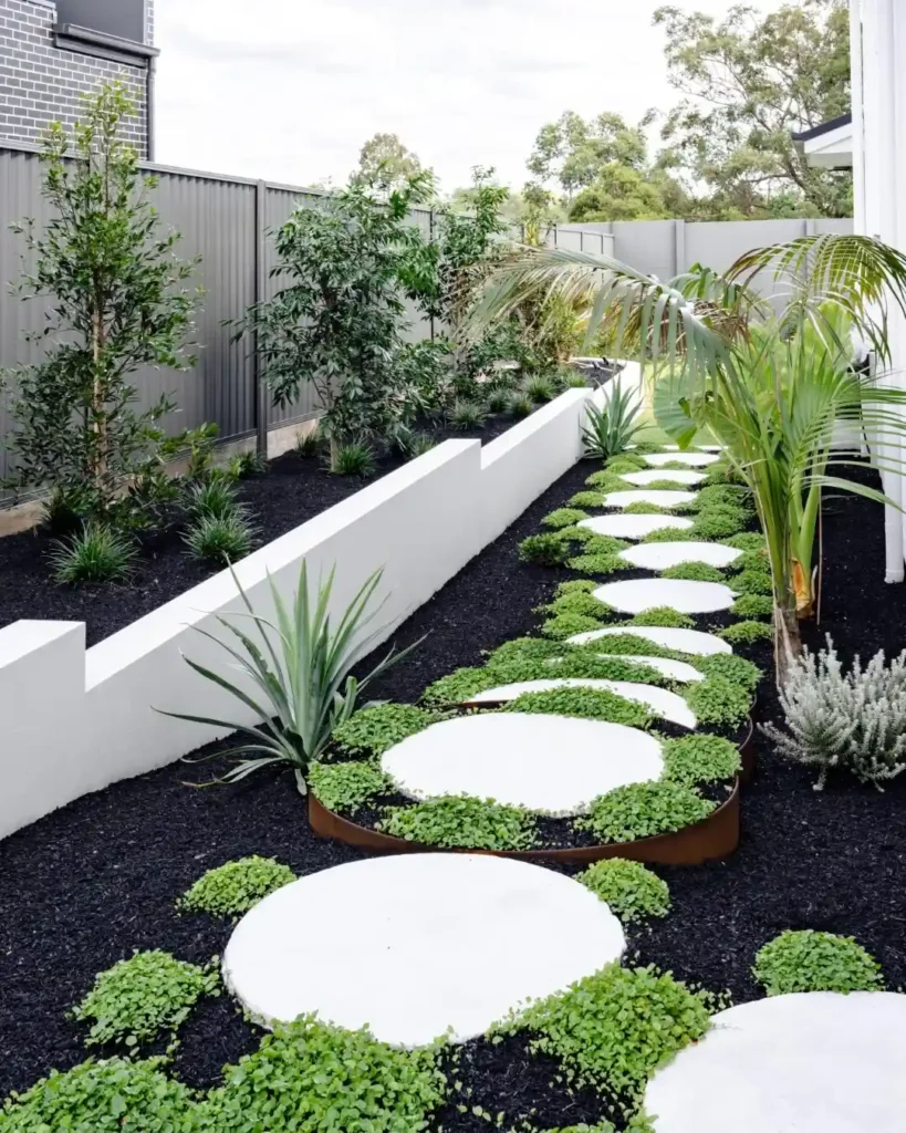 Minimalist Pathway with Circular Stepping Stones