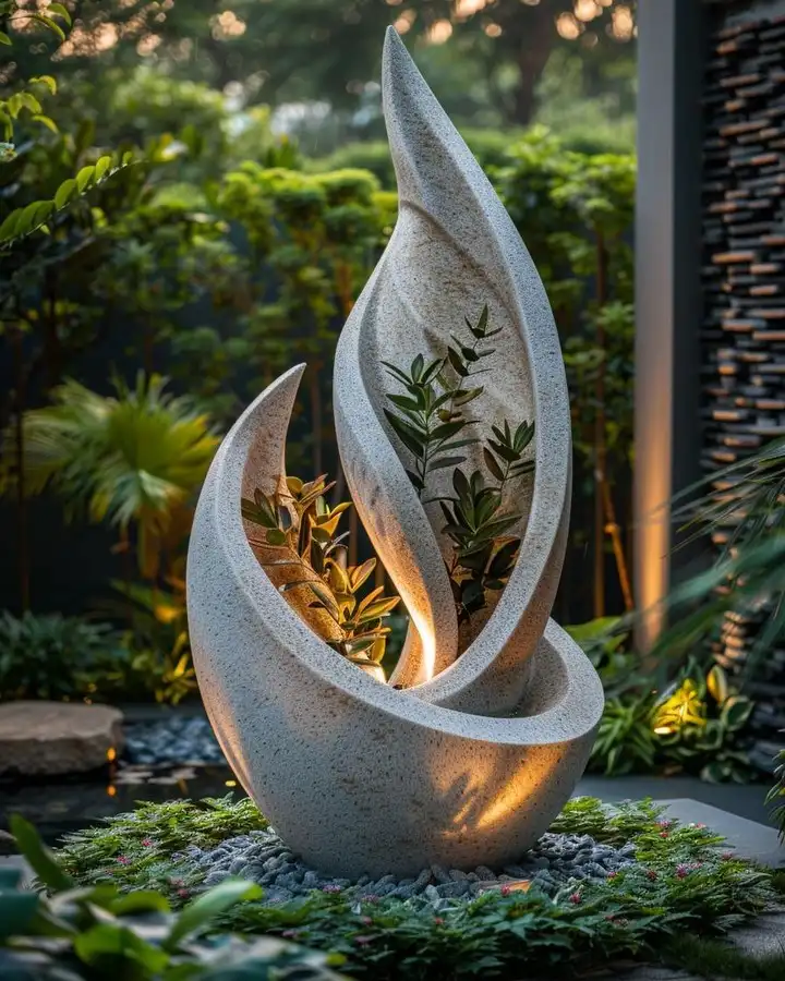 Sculptural Garden Art Centerpiece