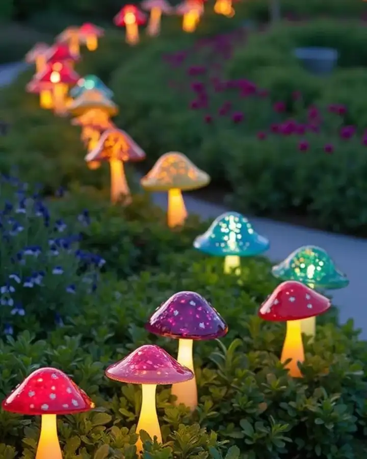 Whimsical Mushroom Light Garden