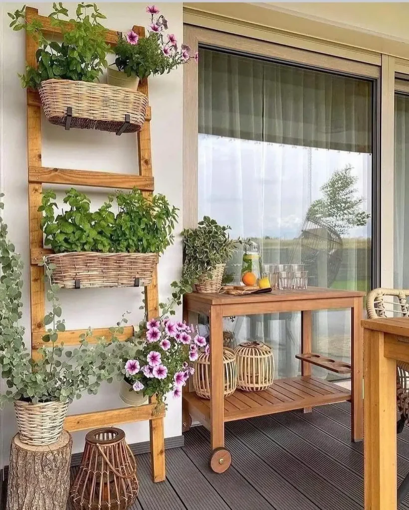 Rustic Vertical Shelf Garden Corner