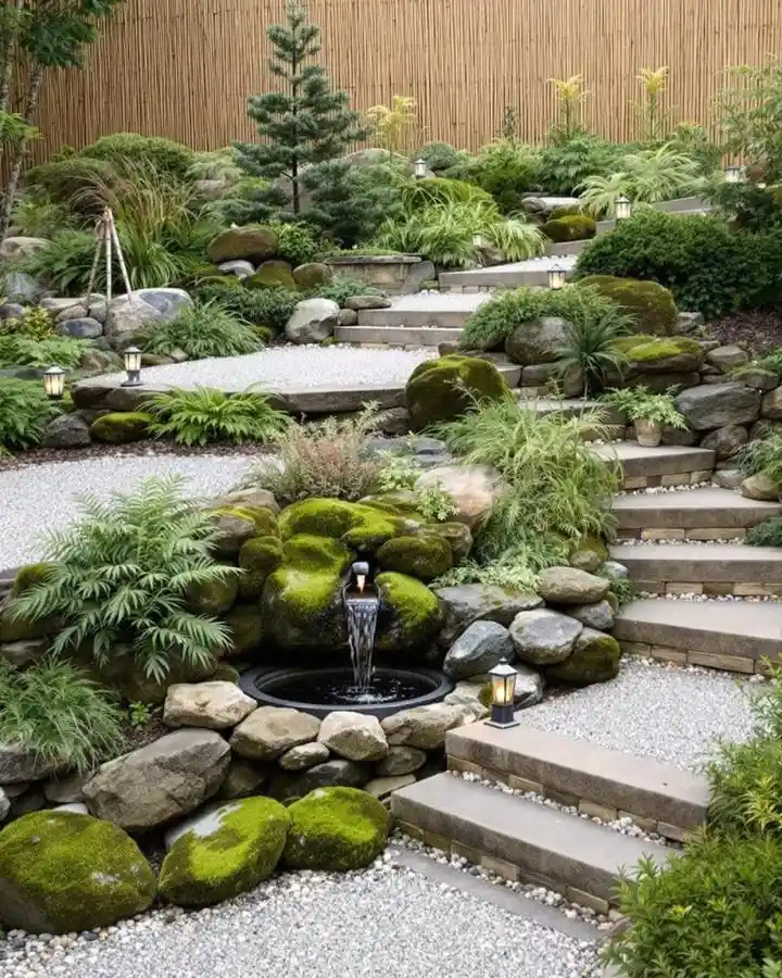 Zen Inspired Terraced Rock Garden