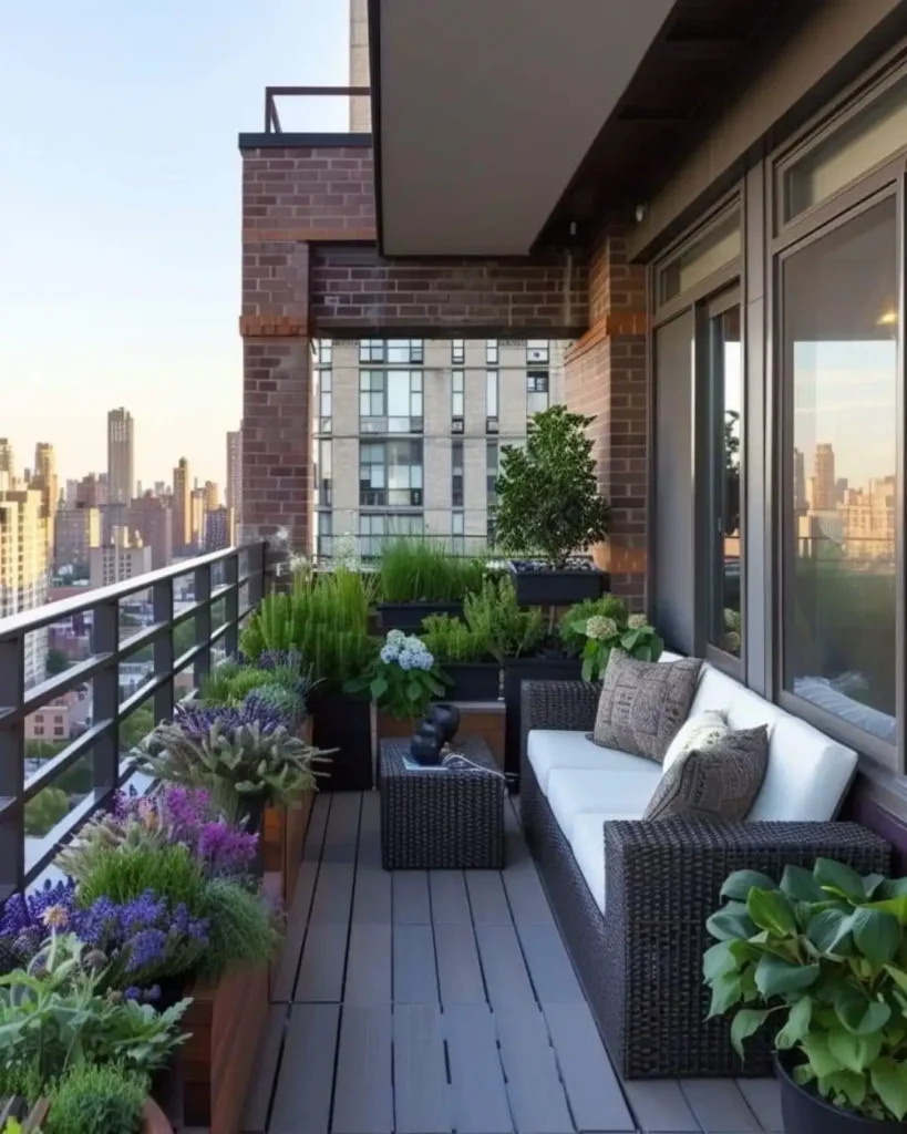 Modern City Balcony Lounge Garden