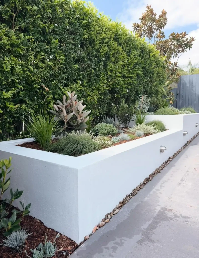 Minimalist White Planter Wall