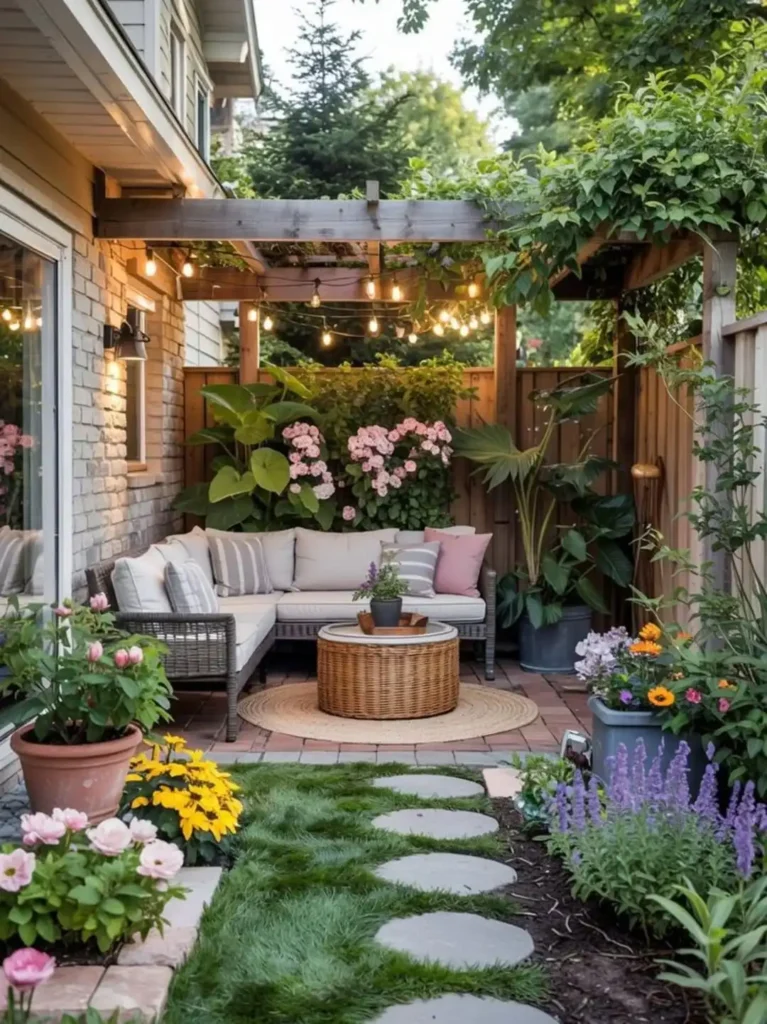 Cozy Pergola Garden Lounge Corner