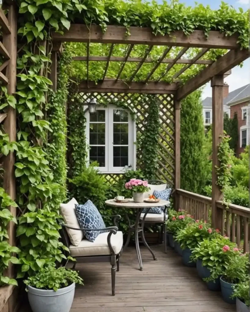 Cozy Pergola Balcony Retreat