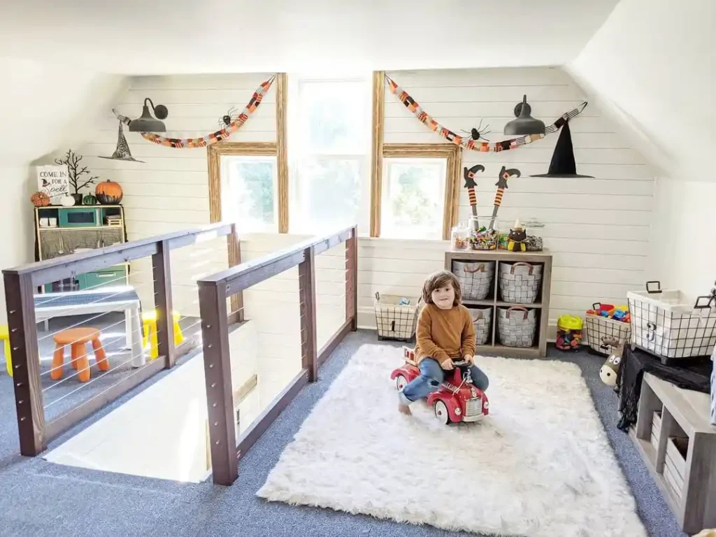 Festive Attic Play Area with Seasonal Charm