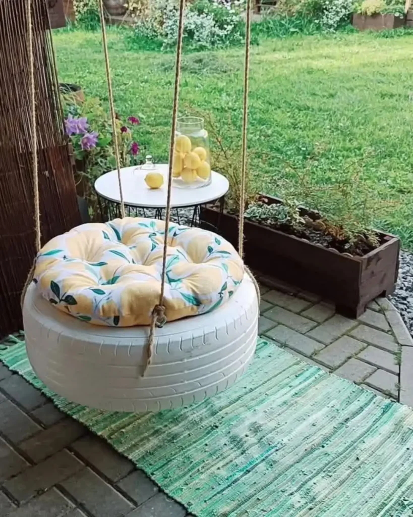 DIY Tire Swing Garden Seating