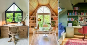 attic office space sloped ceiling