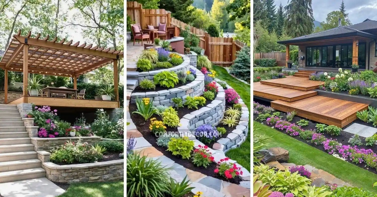garden ideas for sloping backyards